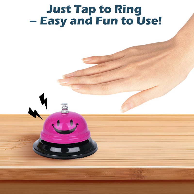 I-MART Desk Bell Service Bell for Office Hotel Classroom School Dinner Kitchen Restaurants Pink Call Bell with Loud Clear Ring - Image 3